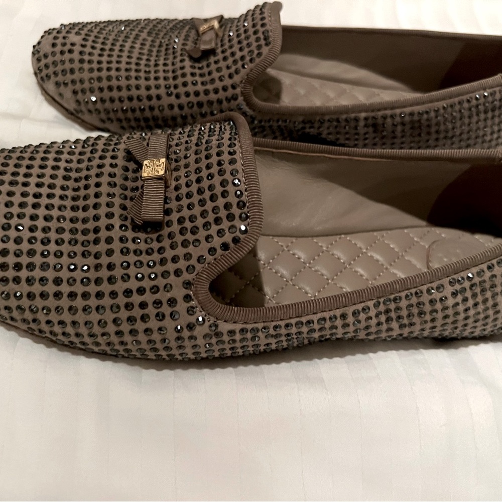 Tory Burch, rhinestone gray loafers, 7M